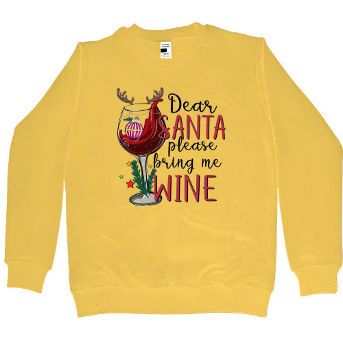 Світшот Преміум Жіночий - Santa Bring Me Wine - Mfest