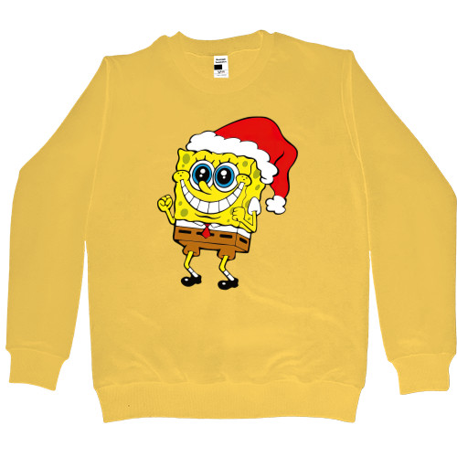 Women's Premium Sweatshirt - SpongeBob in a Christmas hat - Mfest