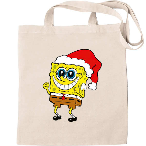 Tote Bag - SpongeBob in a Christmas hat - Mfest