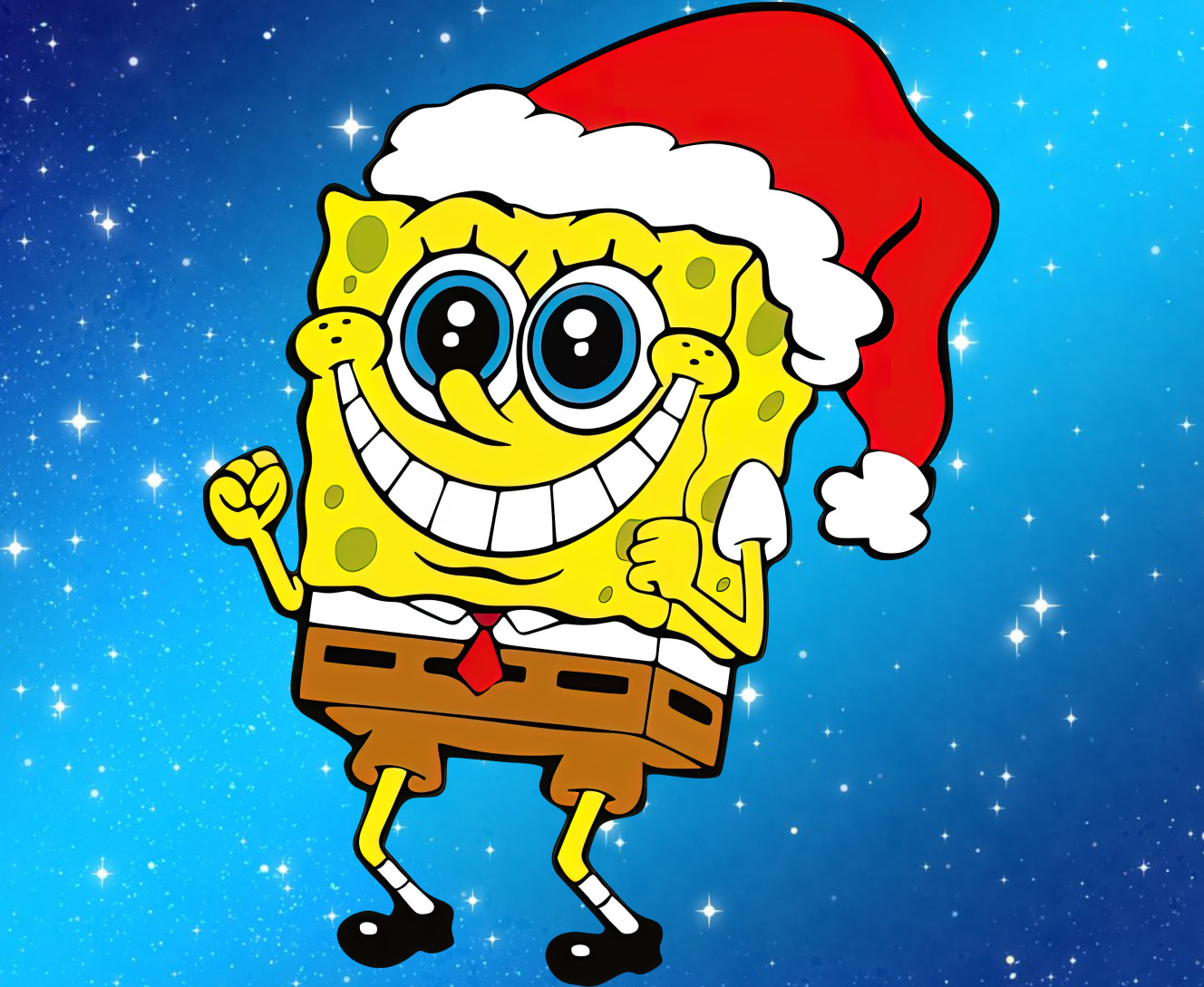 Mouse Pad - SpongeBob in a Christmas hat - Mfest