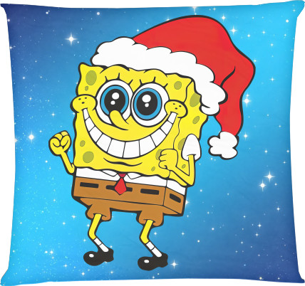 SpongeBob in a Christmas hat