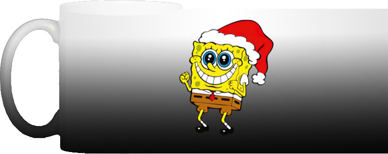 SpongeBob in a Christmas hat