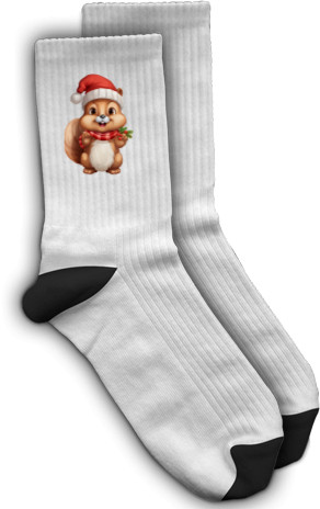 Socks -  New Year's squirrel - Mfest