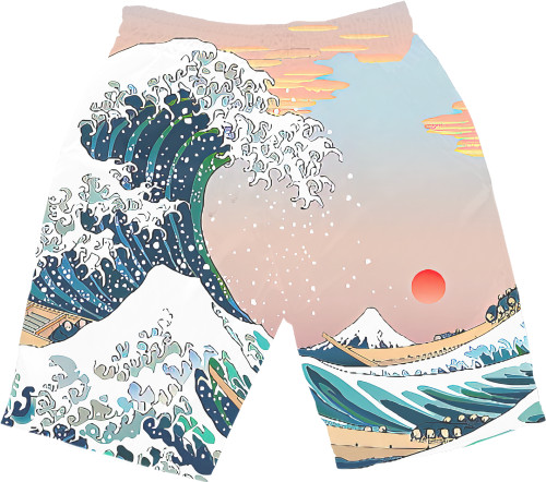 Men's Shorts 3D - Great wave in Kanagawa - Mfest