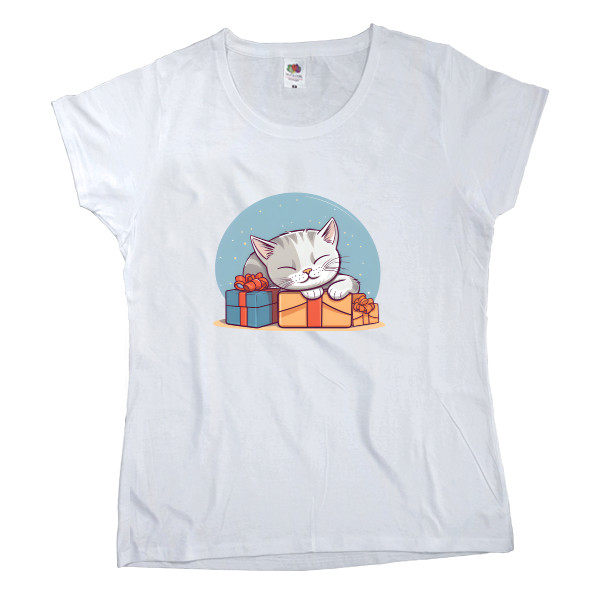 Women's T-shirt Fruit of the loom - Gift Cat - Mfest