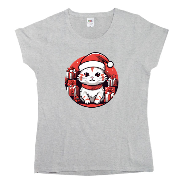 Women's T-shirt Fruit of the loom - New Year's Cat - Mfest