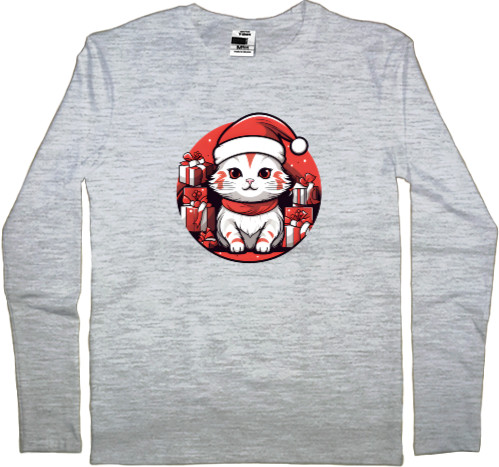 Kids' Longsleeve Shirt - New Year's Cat - Mfest