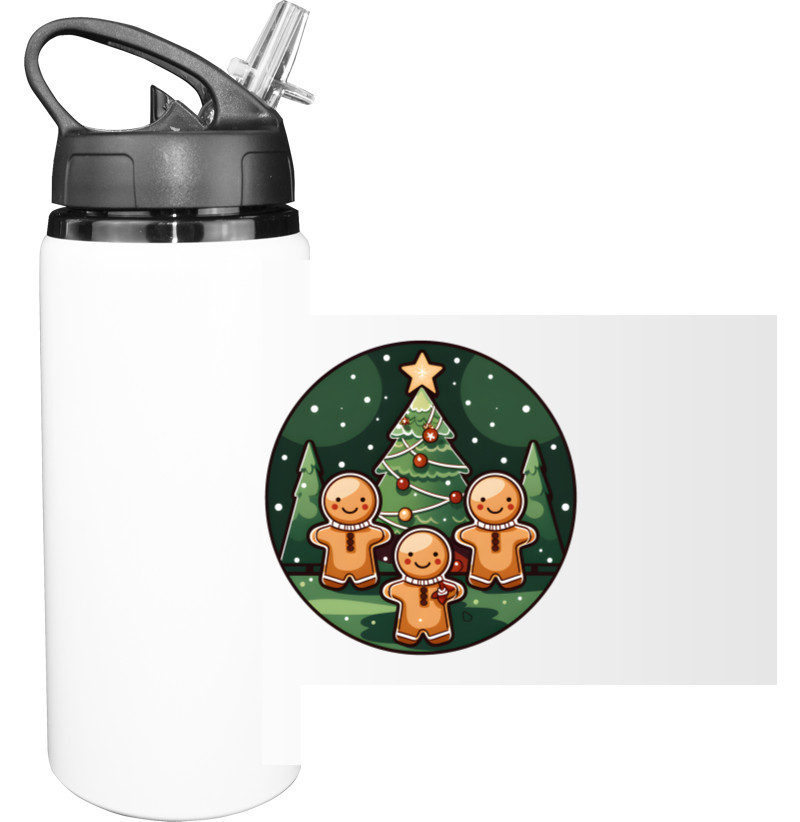 Sport Water Bottle - Gingerbread People - Mfest