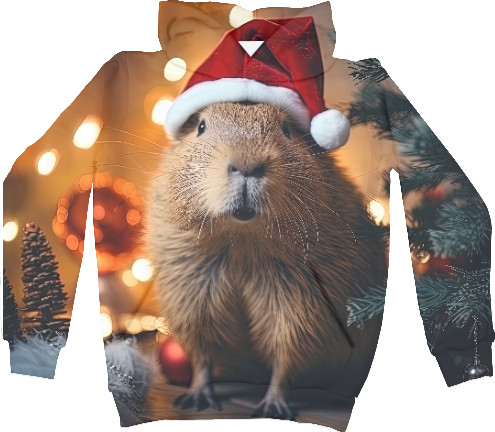 Kids' Hoodie 3D - New Year's capybara - Mfest