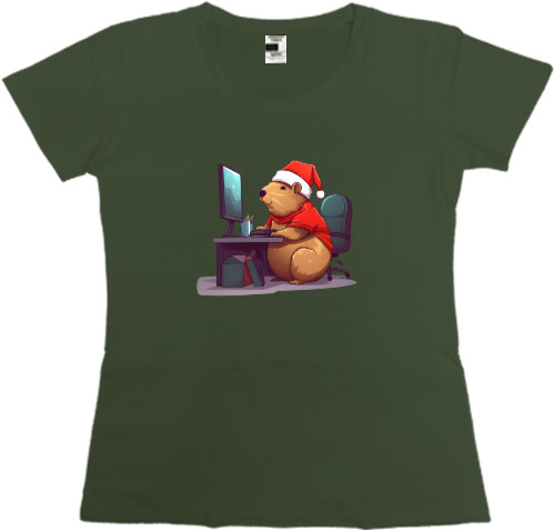 Women's Premium T-Shirt - New Year's Capybara - Mfest