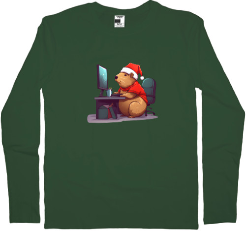 Kids' Longsleeve Shirt - New Year's Capybara - Mfest