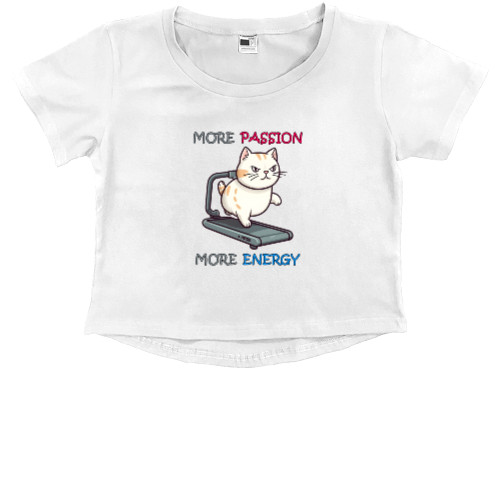 Kids' Premium Cropped T-Shirt - Fitness Cat - Mfest