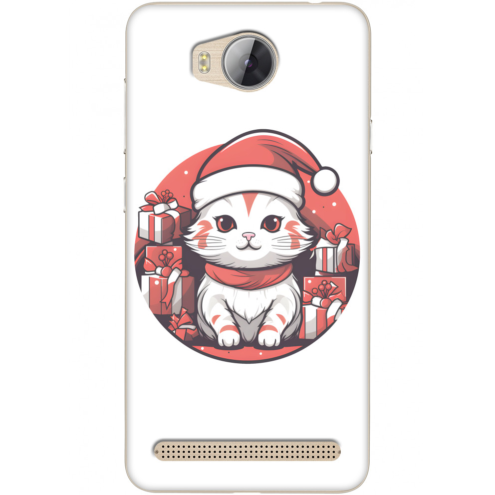 Чехол Huawei - New Year's Cat - Mfest