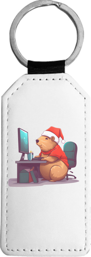 Rectangular Keychain - New Year's Capybara - Mfest