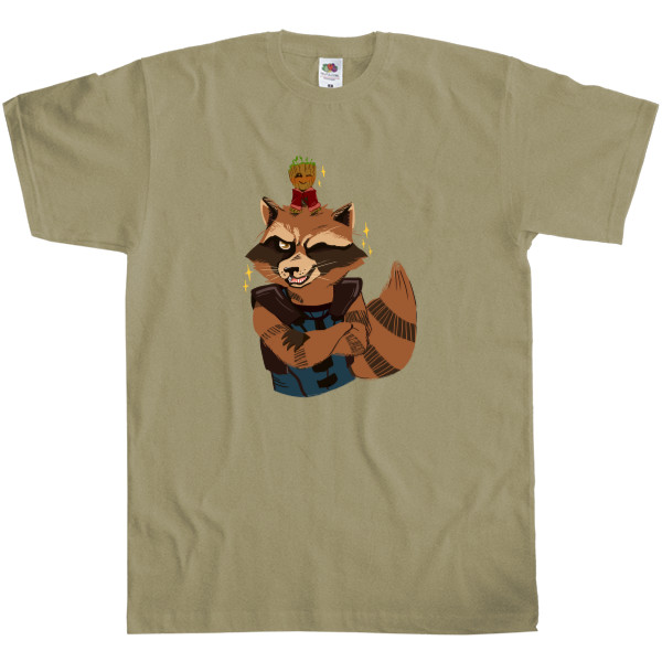 Men's T-Shirt Fruit of the loom - Groot and Rocket - Mfest