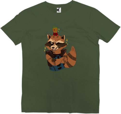 Men’s Premium T-Shirt - Groot and Rocket - Mfest