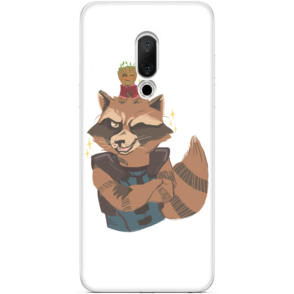 Чехол Meizu - Groot and Rocket - Mfest