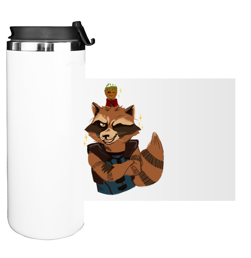 Water Bottle on Tumbler - Groot and Rocket - Mfest