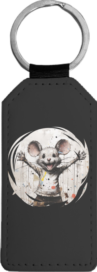 Rectangular Keychain - Banksy Mouse - Mfest