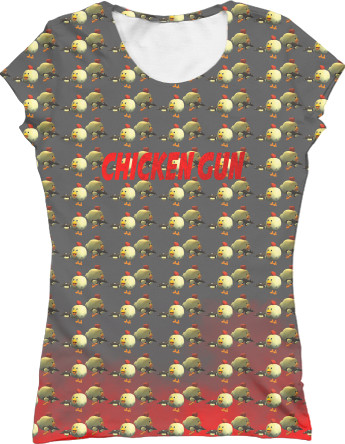 Women's T-Shirt 3D - Chicken Gun 13 - Mfest