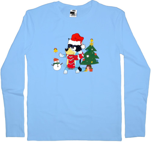 Men's Longsleeve Shirt - Blueys Dad And Funny Family Merry Christmas - Mfest