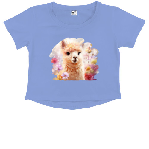 Kids' Premium Cropped T-Shirt - Lama - Mfest