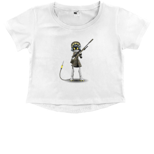 Kids' Premium Cropped T-Shirt - Murder Drones 7 - Mfest