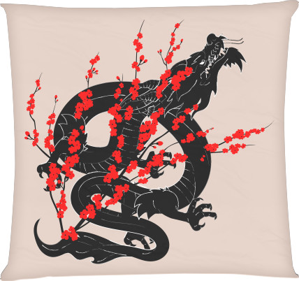 Square Throw Pillow - Tokyo Dragon - Mfest