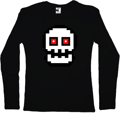 Women's Longsleeve Shirt - Geometry Dash Skull - Mfest