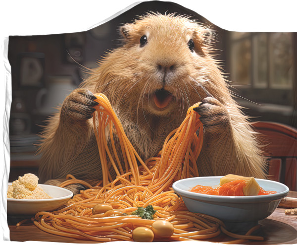 Plaid with a Hood - Capybara eats noodles - Mfest