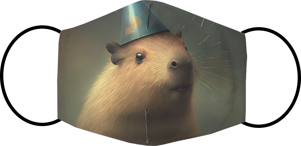 Face Mask -  Capybara in a cap - Mfest