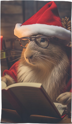 Towel 3D - Capybara wearing a Santa Claus hat - Mfest