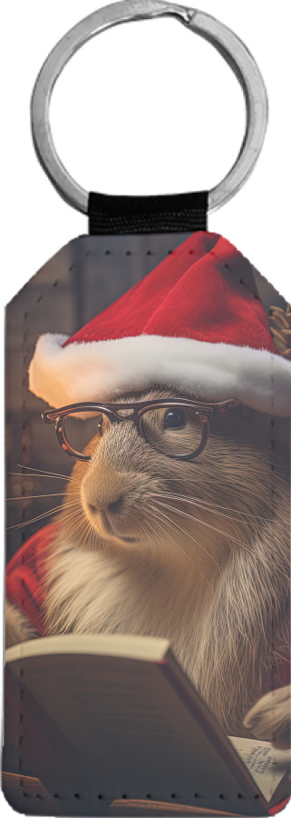 Capybara wearing a Santa Claus hat