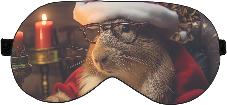 Capybara wearing a Santa Claus hat