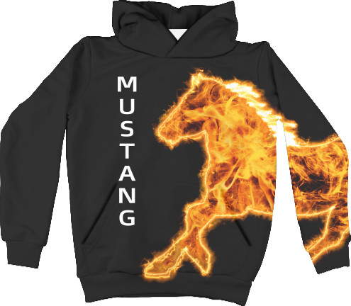 Unisex Hoodie 3D - Mustang fire - Mfest