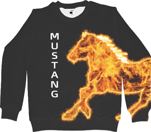 Women's Sweatshirt 3D - Mustang fire - Mfest