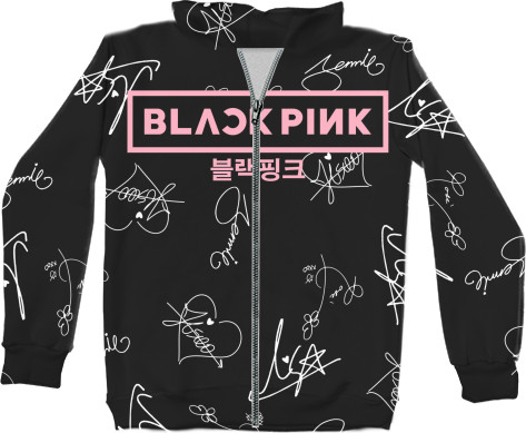 Kids' Zip-through Hoodie 3D - BLACKPINK [3] - Mfest