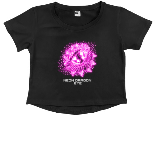 Kids' Premium Cropped T-Shirt - Neon dragon eye - Mfest