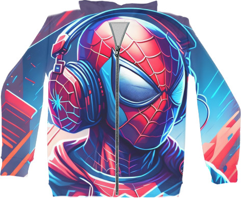 Kids' Zip-through Hoodie 3D - Spiderman - Mfest