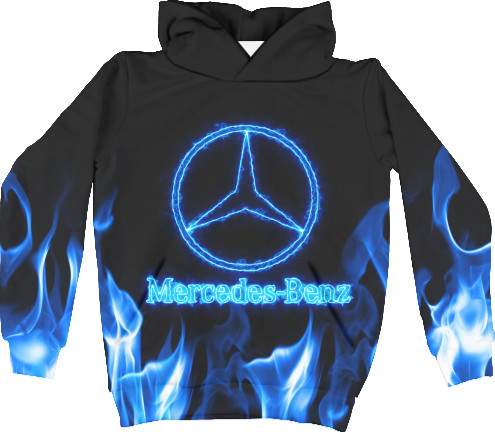 Худи 3D Детская - Mercedes-benz blue neon - Mfest