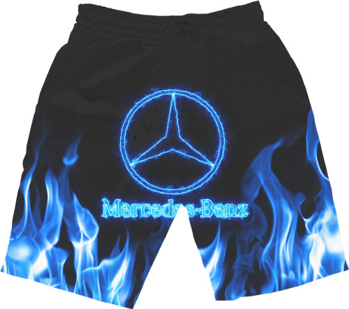 Men's Shorts 3D - Mercedes-benz blue neon - Mfest