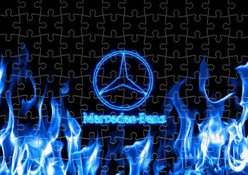 Mercedes-benz blue neon