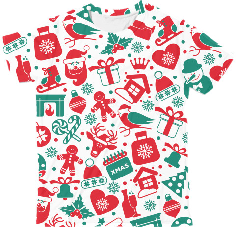 Man's T-shirt 3D - Christmas Pattern 1 - Mfest