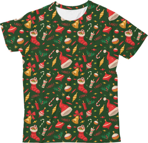 Kids' T-Shirt 3D - Christmas Pattern 4 - Mfest