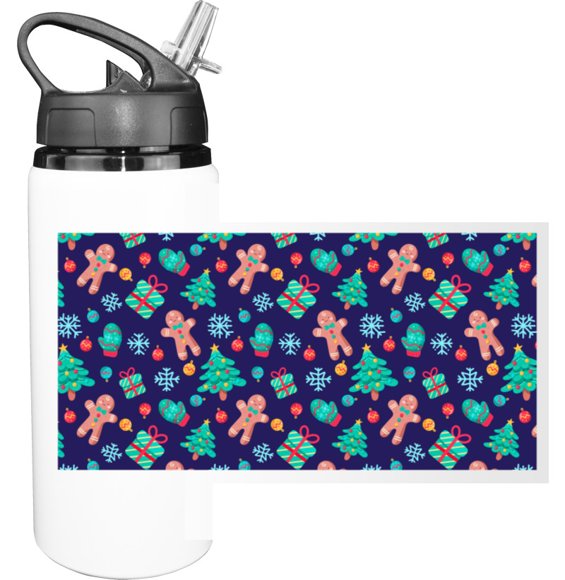 Sport Water Bottle - Christmas Pattern 3 - Mfest