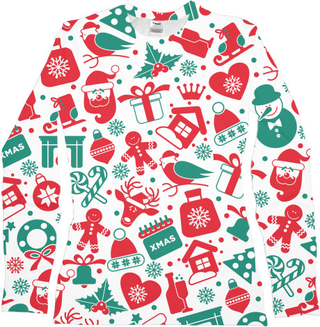 Women's Longsleeve Shirt 3D - Christmas Pattern 1 - Mfest