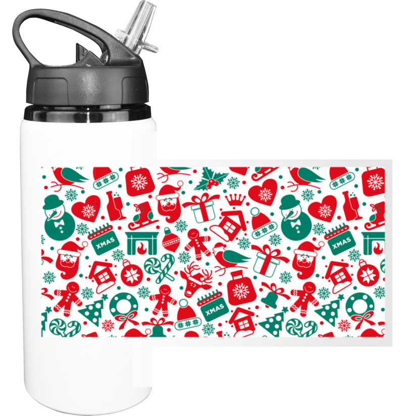 Sport Water Bottle - Christmas Pattern 1 - Mfest