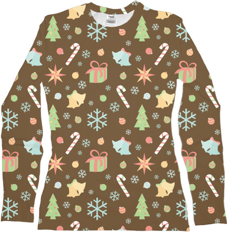 Women's Longsleeve Shirt 3D - Christmas Pattern 2 - Mfest