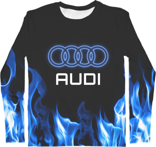 Men's Longsleeve Shirt 3D - Audi Neon Art - Mfest