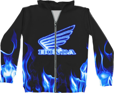 Unisex Zip-through Hoodie 3D - HONDA Neon - Mfest